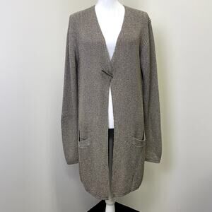 Donna Karan New York Vintage Knit Lurex Cardigan One Size Hardware Closure